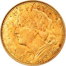 Coin, Switzerland, 10 Francs, 1922, Bern, MS(60-62), Gold, KM:36