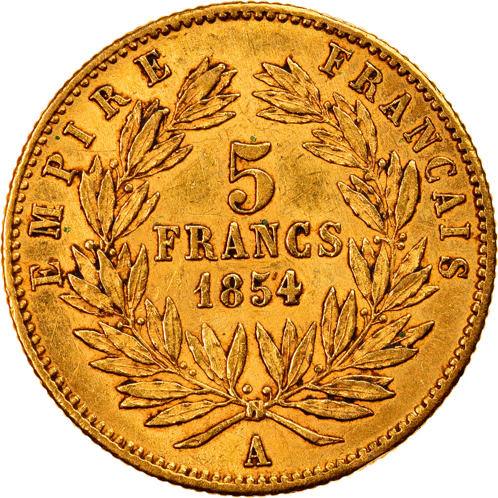 Coin, France, Napoleon III, Napoléon III, 5 Francs, 1854, Paris, Petit module