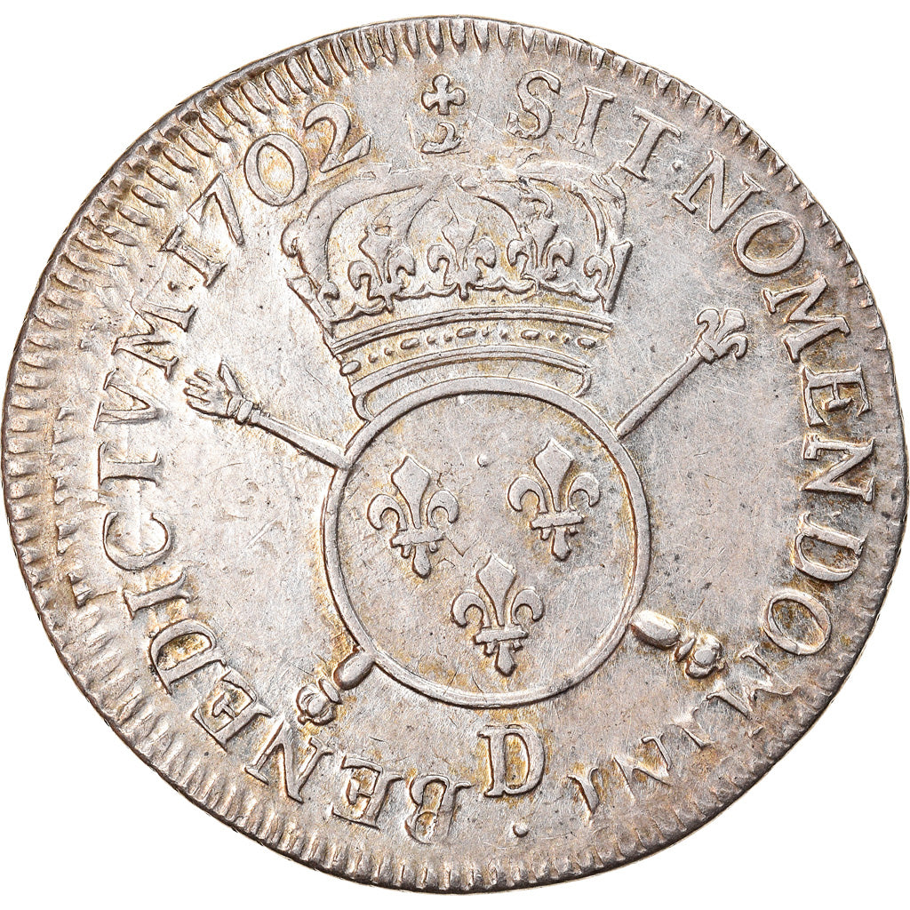 Münze, Frankreich, Louis XIV, 1/4 Écu aux insignes, 1/4 Ecu, 1702, Lyon, VZ