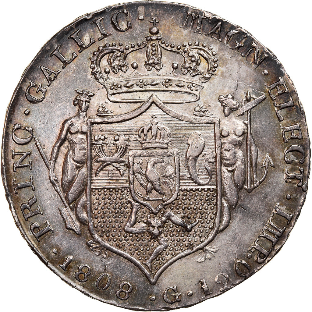 Moneta, STATI ITALIANI, NAPLES, Joseph Napoleon, 120 Grana, 1808, Naples, SPL-