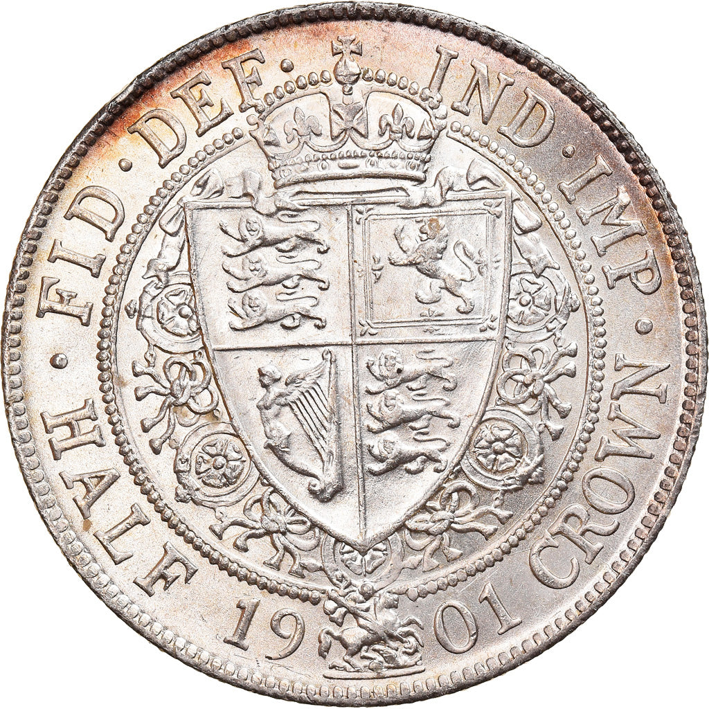 Coin, Great Britain, Victoria, 1/2 Crown, 1901, MS(63), Silver, KM:782