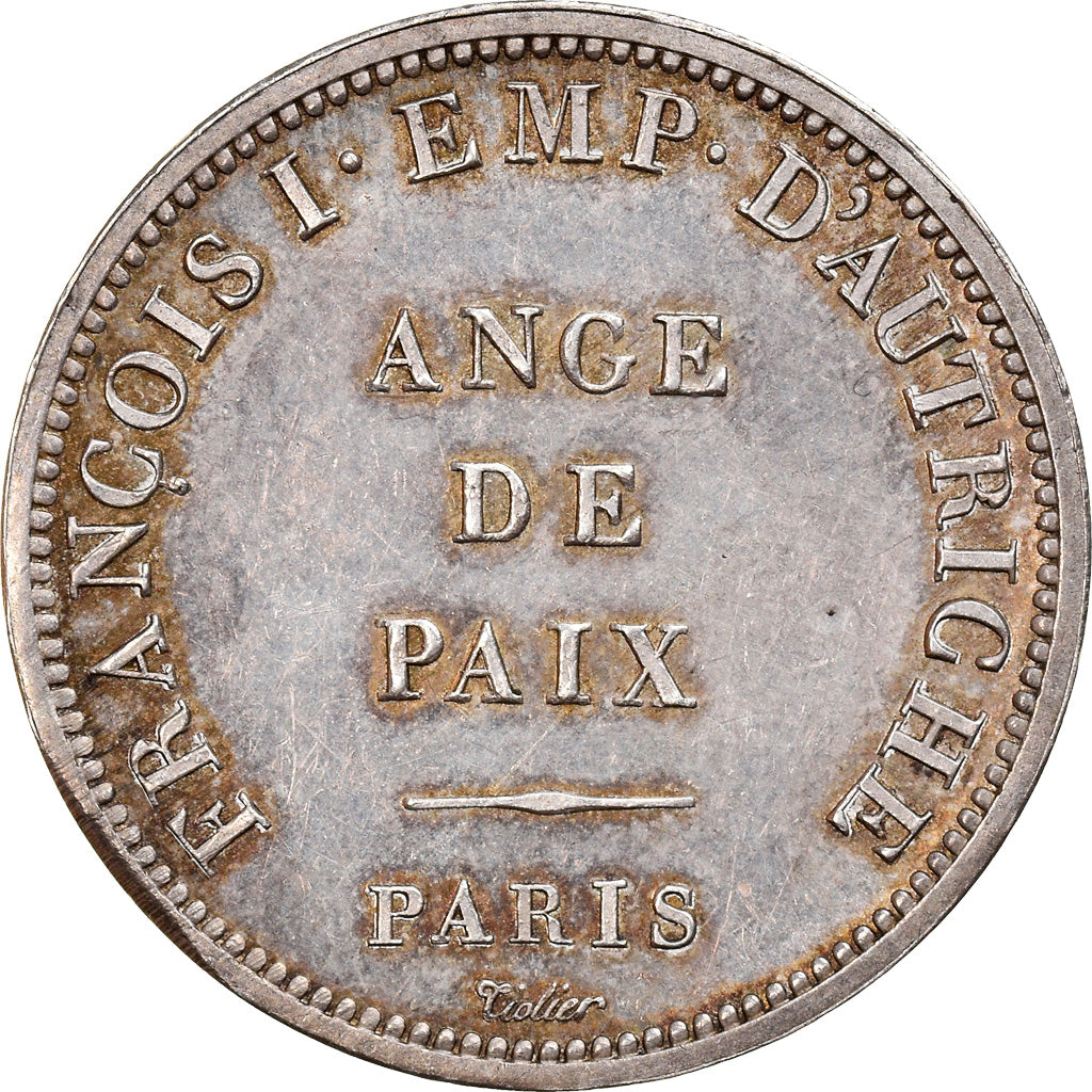 Münze, Frankreich, François Ier, Ange de Paix, Autriche, 2 Francs, 1814