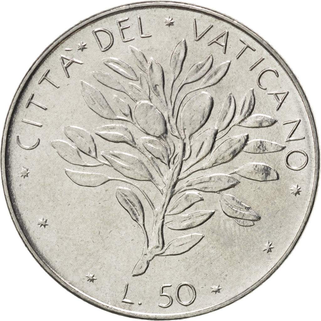 Coin, VATICAN CITY, Paul VI, 50 Lire, 1971, MS(63), Stainless Steel, KM:121