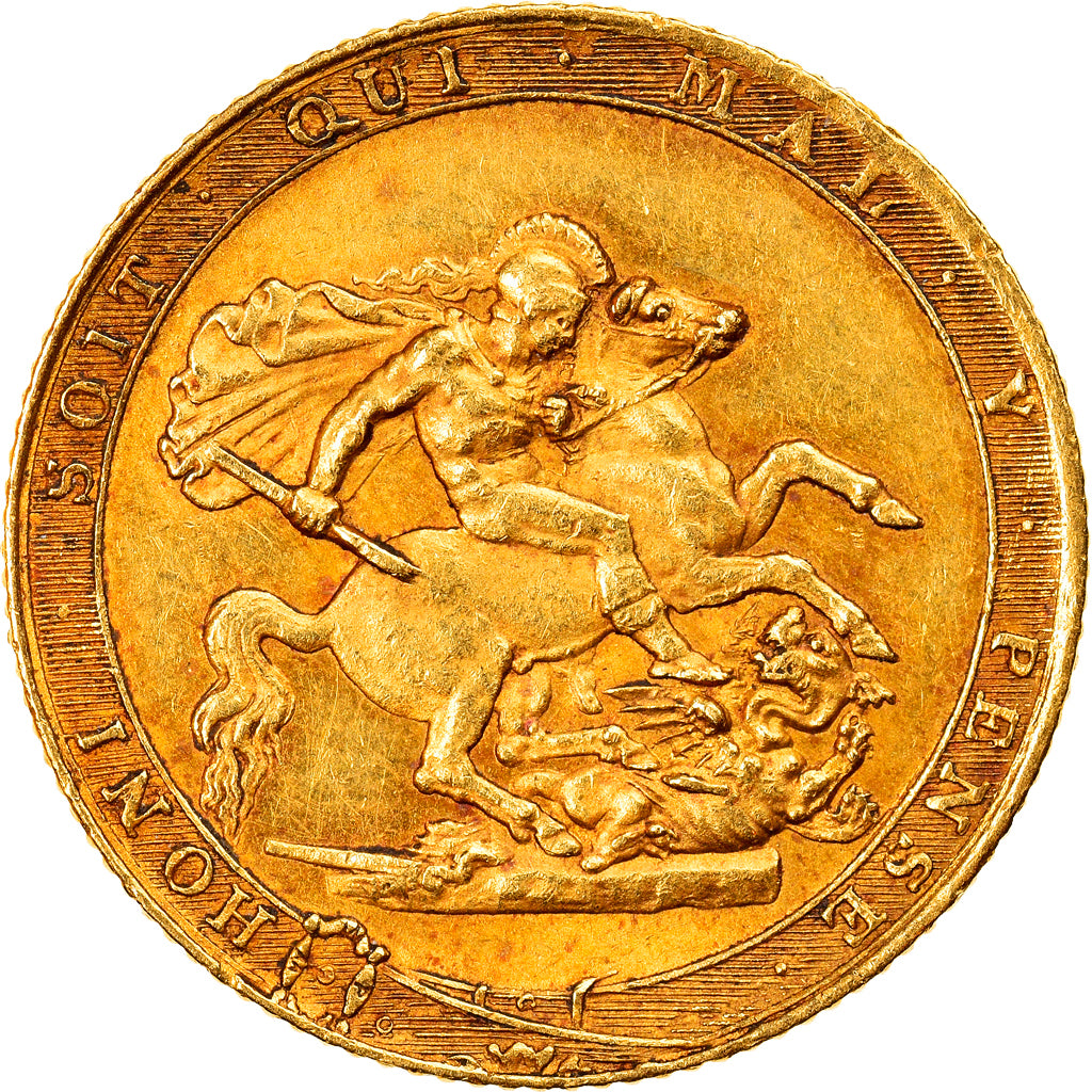 Coin, Great Britain, George III, Sovereign, 1820, London, AU(55-58), Gold