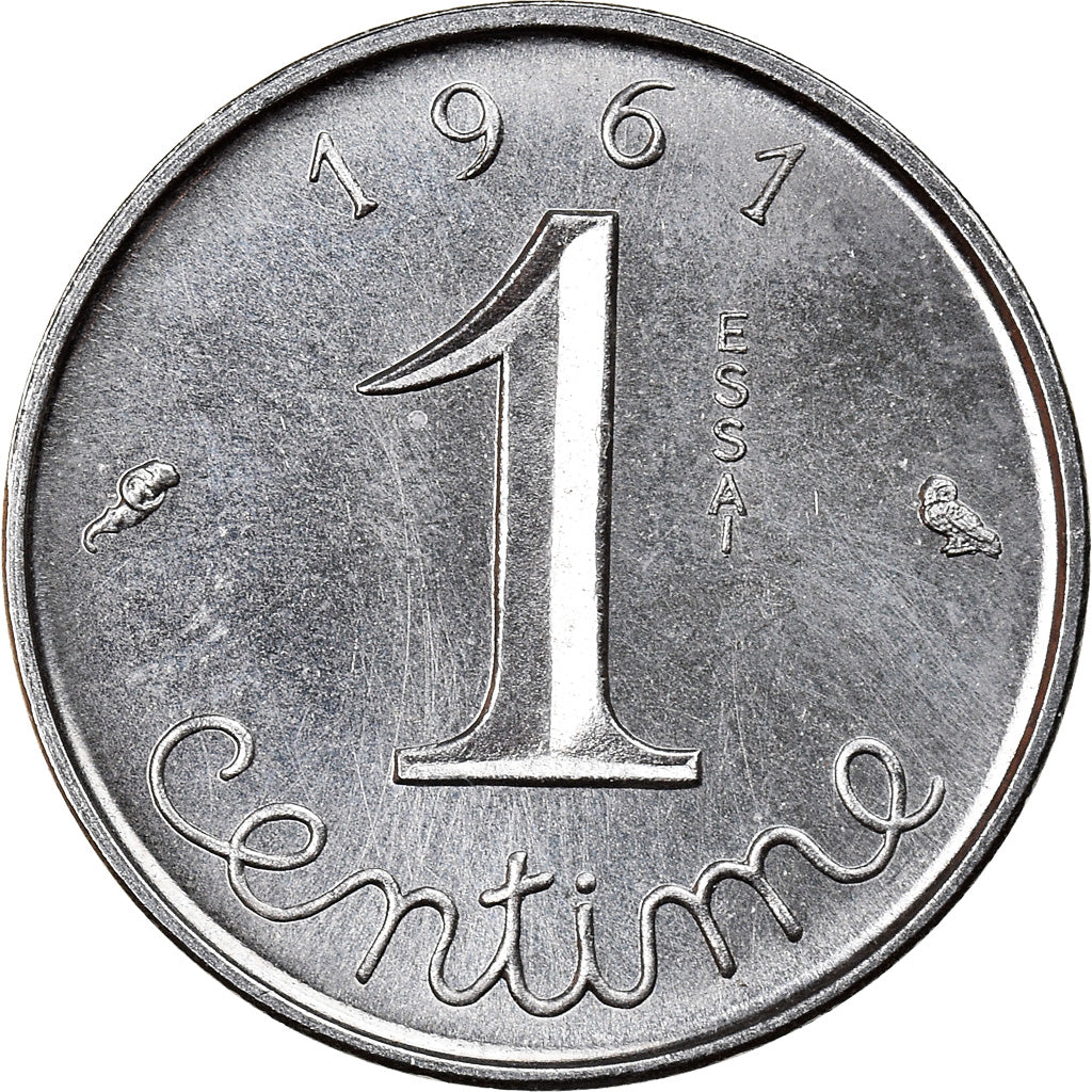 Münze, Frankreich, Épi, Centime, 1961, Paris, ESSAI, UNZ, Chrome-Steel