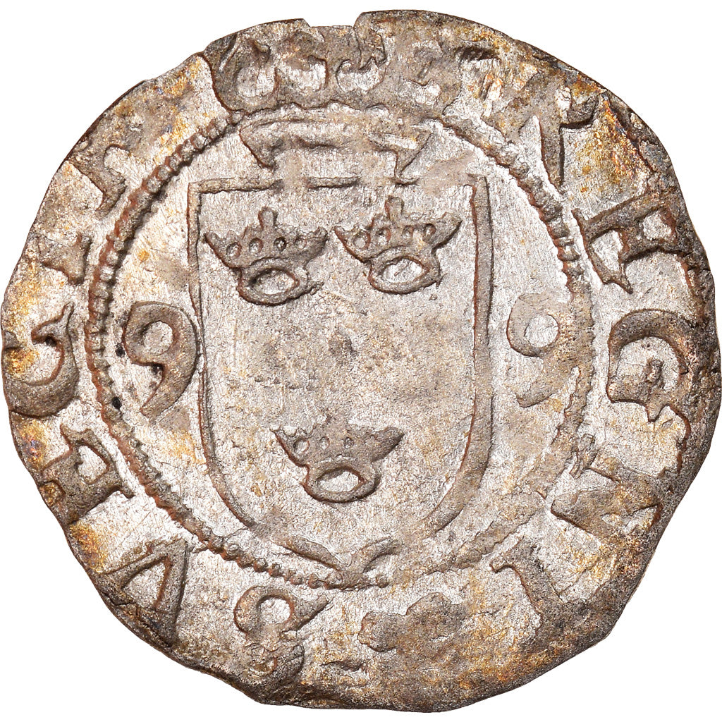 Moneta, Svezia, Karl IX, 1/2 Ore, 1599, Stockholm, BB+, Argento