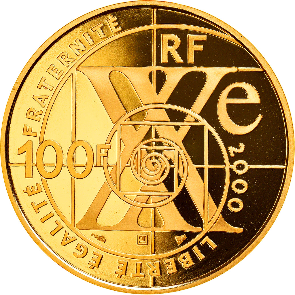 Coin, France, Physics, Einstein, 100 Francs, 2000, Paris, Proof, MS(65-70)