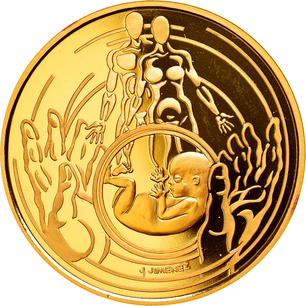 Moneta, Francia, Biology and Medicine, 100 Francs, 2000, Paris, Proof, FDC, Oro