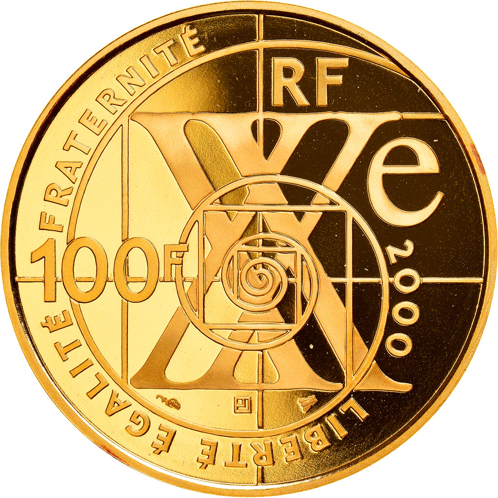 Moneta, Francia, Biology and Medicine, 100 Francs, 2000, Paris, Proof, FDC, Oro