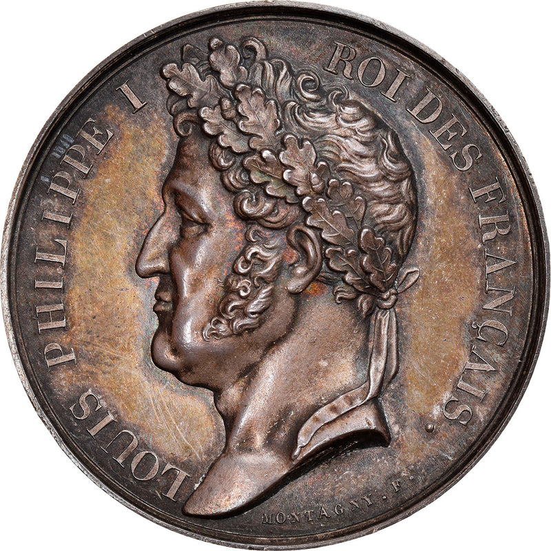 Médaille Rare Louis Philippe - Visite De La Flotte à Cherbourg 1833, Bronze, état UNC