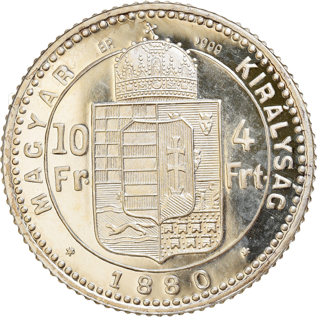 Coin, Hungary, Franz Joseph I, 4 Forint 10 Francs, 2015, Restrike, MS(65-70)