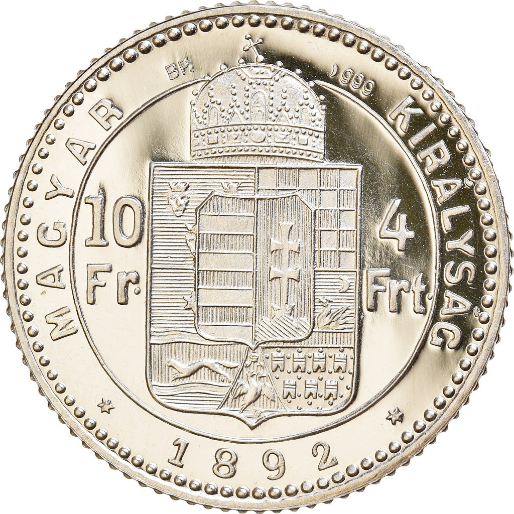 Münze, Ungarn, Franz Joseph I, 4 Forint 10 Francs, 2015, Restrike, STGL, Silber