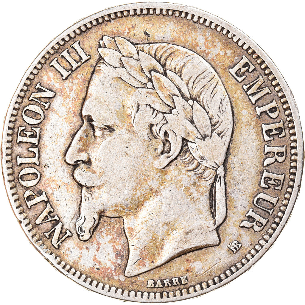 Coin, France, Napoleon III, 5 Francs, 1869, Strasbourg, VF(30-35), Silver