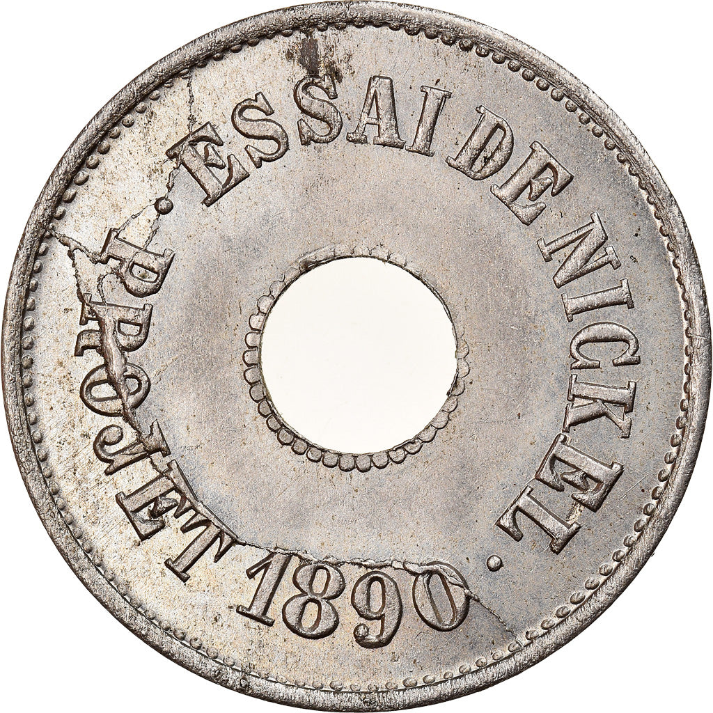 Moeda, França, Essai de Nickel, 2 Centimes, 1890, Paris, MS(63), Níquel