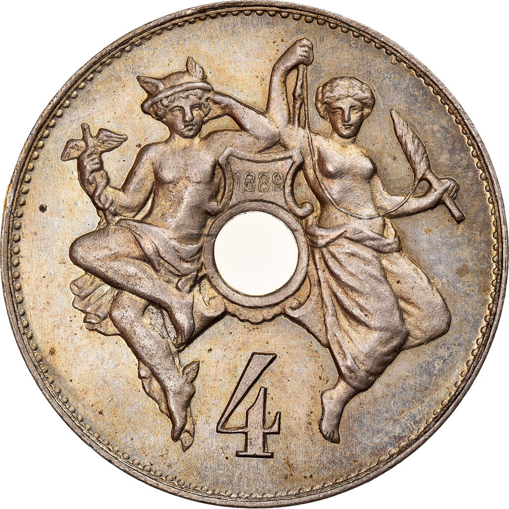 Coin, France, Essai de Nickel, 4 Centimes, 1889, Paris, MS(63), Nickel
