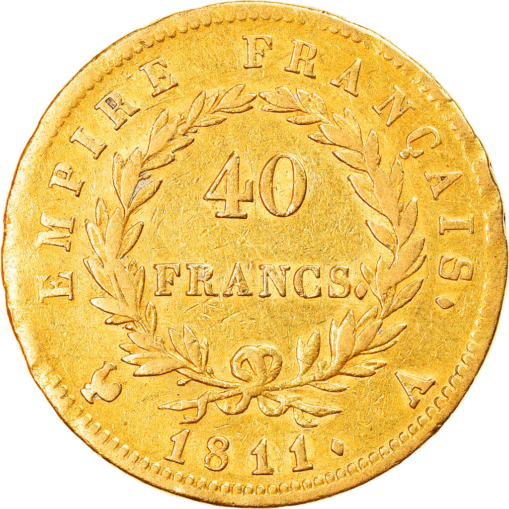 Munten, Frankrijk, Napoléon I, 40 Francs, 1811, Paris, ZF, Goud, KM:696.1