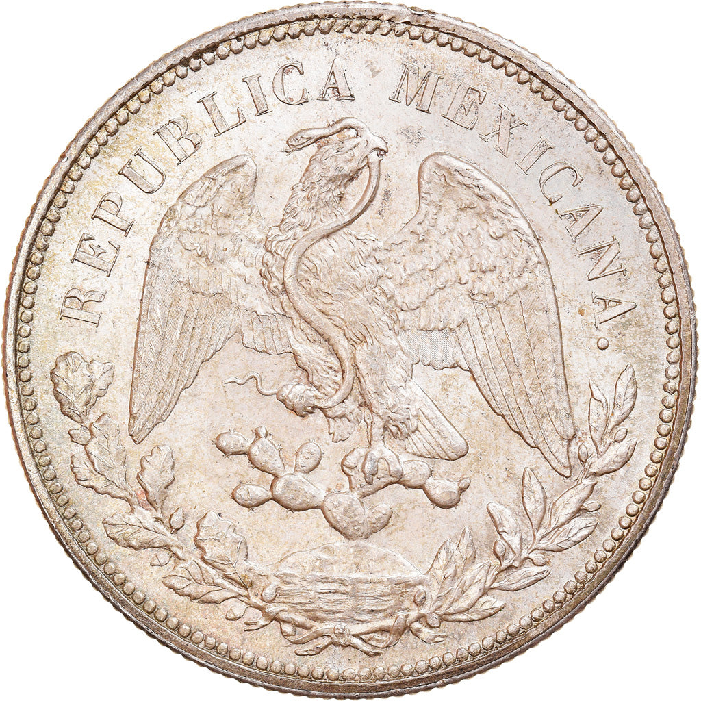 Coin, Mexico, Peso, 1908, Mexico City, MS(60-62), Silver, KM:409.2