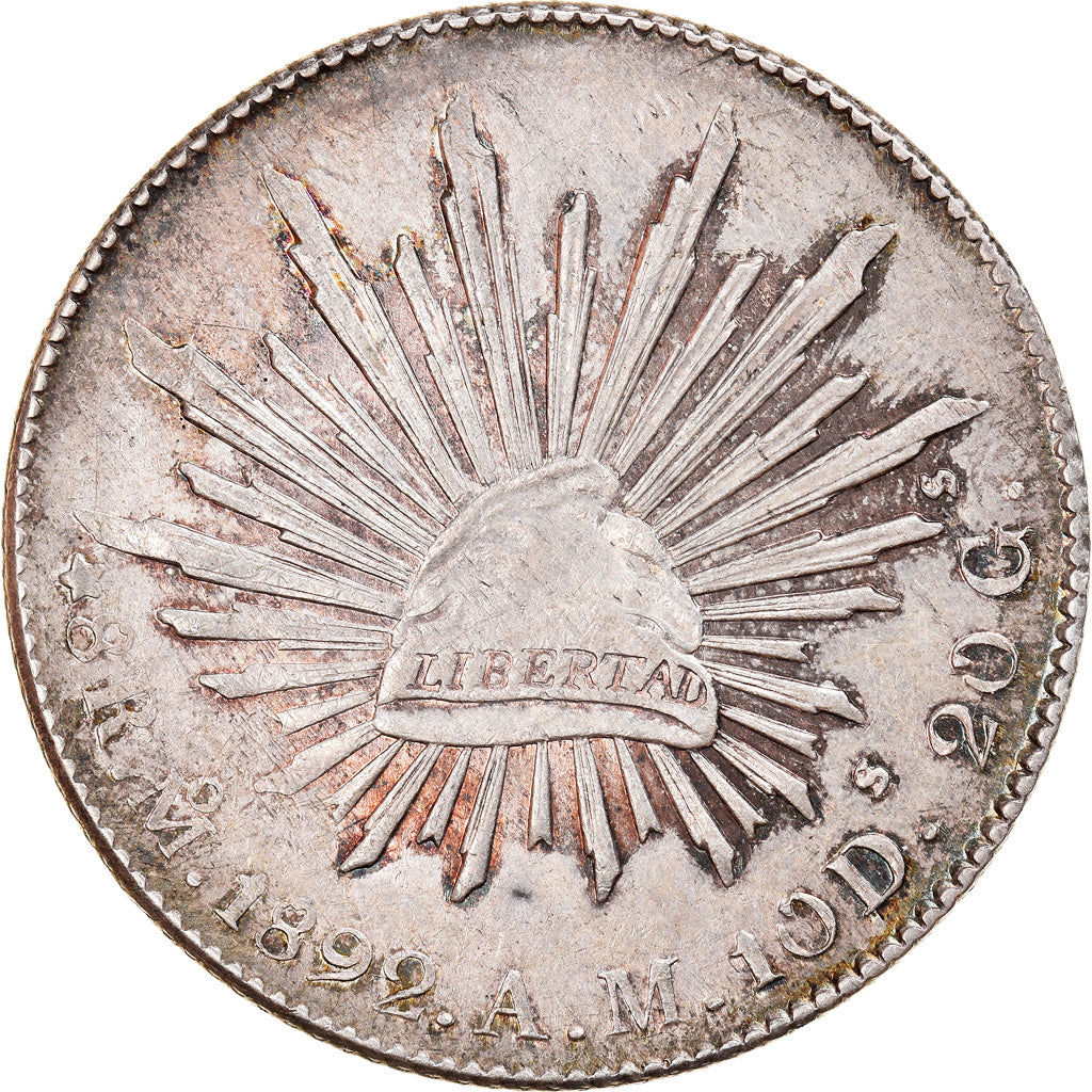 Moneda, México, 8 Reales, 1892, Mexico City, EBC, Plata, KM:377.10