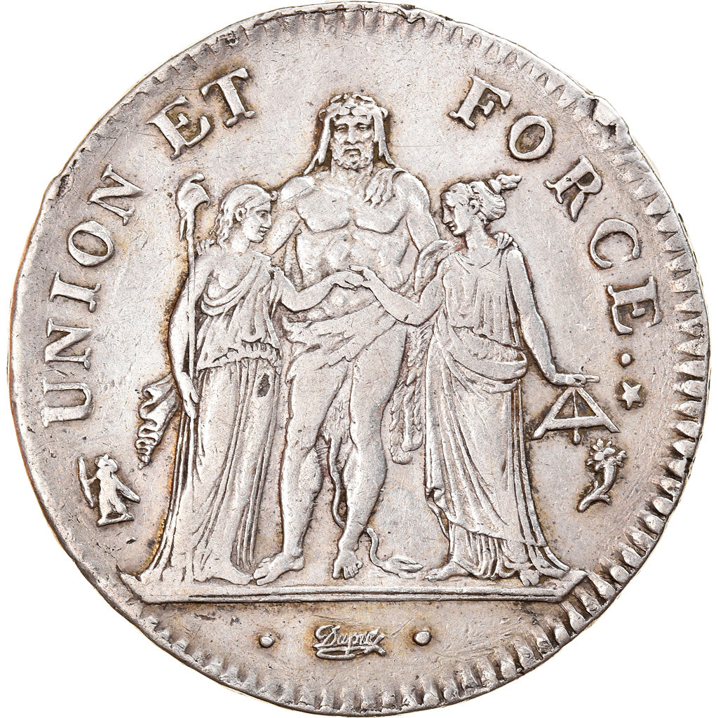 Coin, France, Union et Force, 5 Francs, AN 5, Paris, EF(40-45), Silver