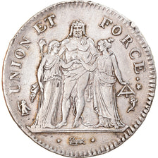 Coin, France, Union et Force, 5 Francs, AN 5, Paris, EF(40-45), Silver
