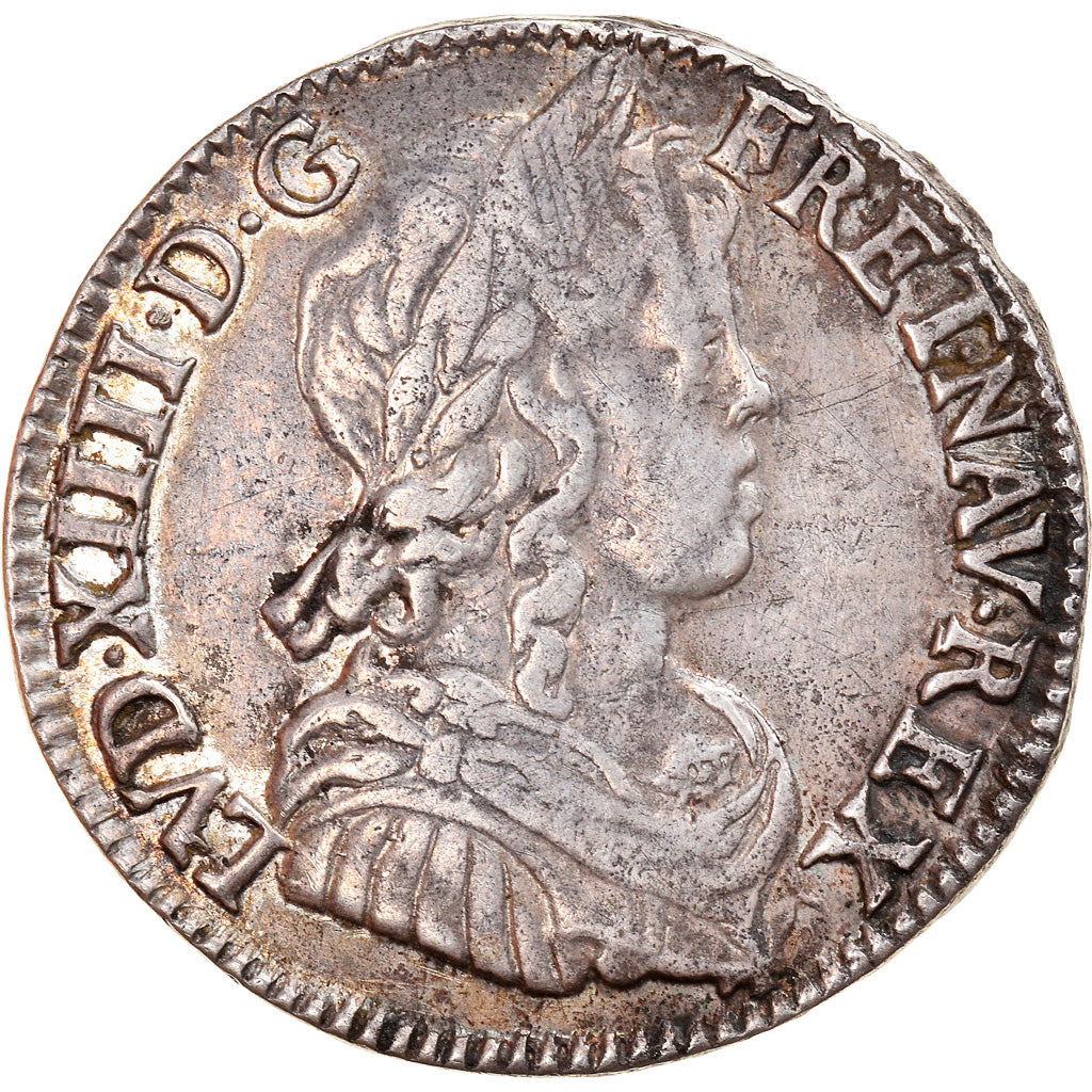 Moeda, França, Louis XIV, 1/4 Écu à la mèche longue, 1/4 Ecu, 1651, Bayonne
