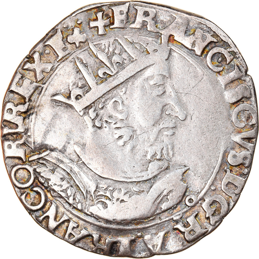 Coin, France, François Ier, Demi Teston, Lyon, 8th type, EF(40-45), Silver