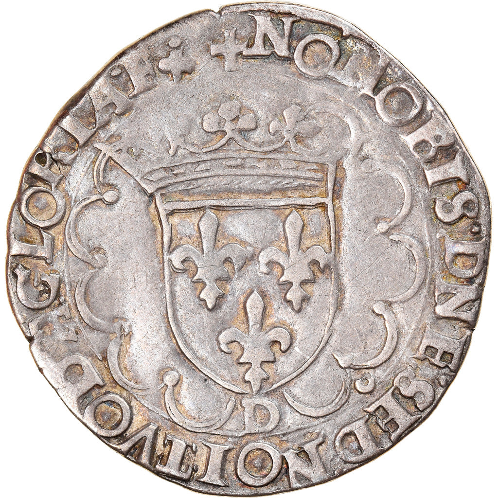 Coin, France, François Ier, Demi Teston, Lyon, 8th type, EF(40-45), Silver
