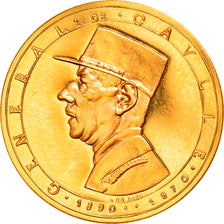 France, Medal, Général De Gaulle, History, 1972, De Jaeger, MS(63), Gold