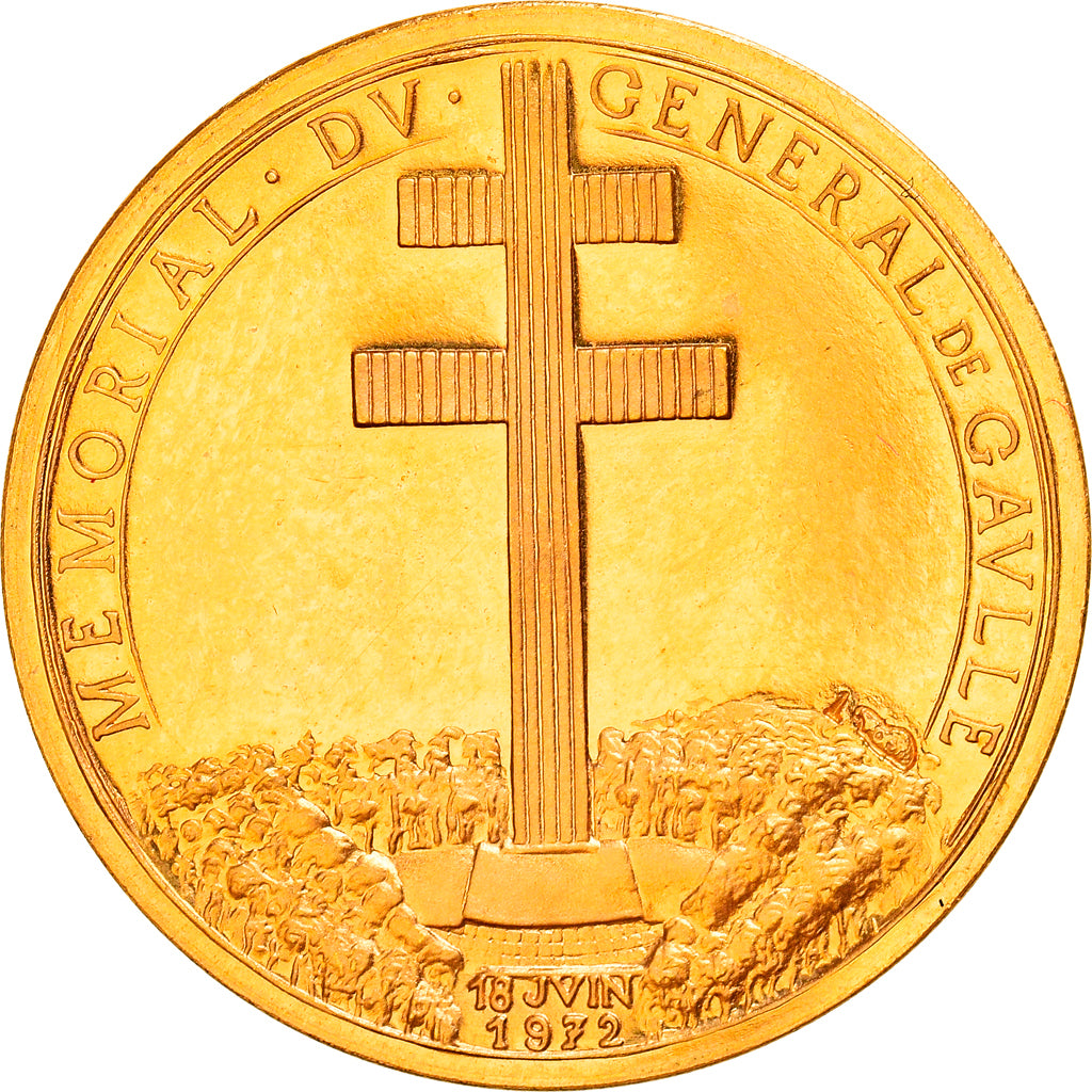 France, Medal, Général De Gaulle, History, 1972, De Jaeger, MS(63), Gold