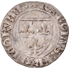 Münze, Frankreich, Charles VI, Blanc Guénar, Montpellier, SS, Billon
