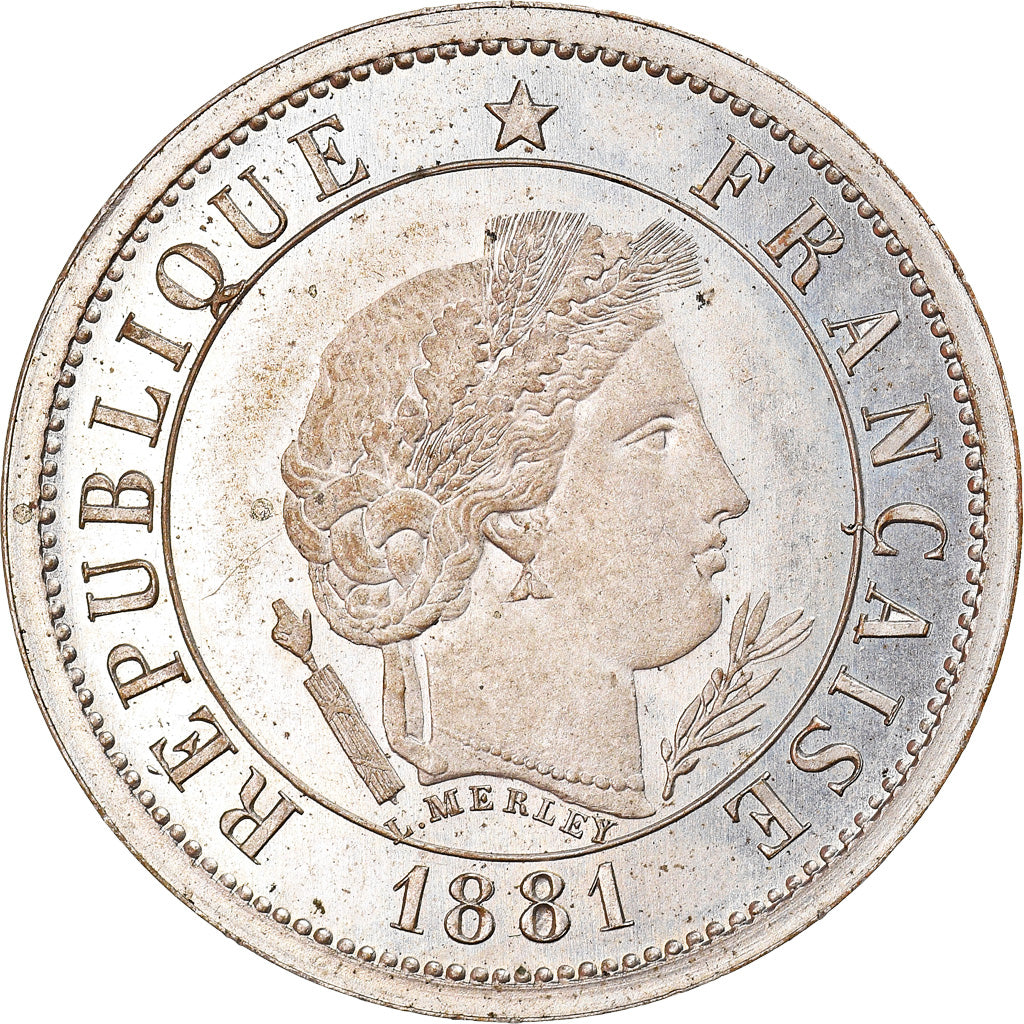 Monnaie, France, Merley, 10 Centimes, 1881, Paris, ESSAI, FDC, Maillechort