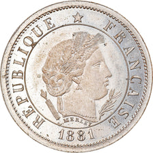 Monnaie, France, Merley, 10 Centimes, 1881, Paris, ESSAI, FDC, Maillechort