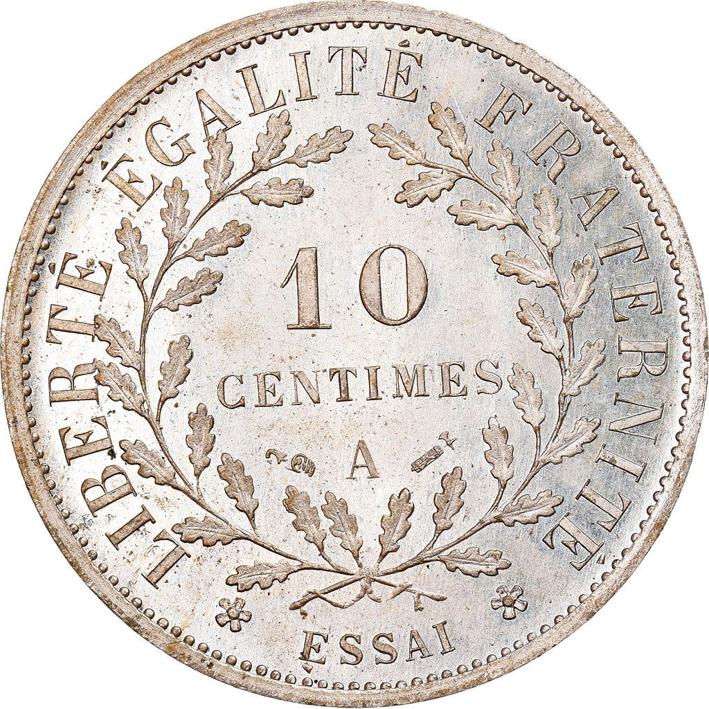 Monnaie, France, Merley, 10 Centimes, 1881, Paris, ESSAI, FDC, Maillechort