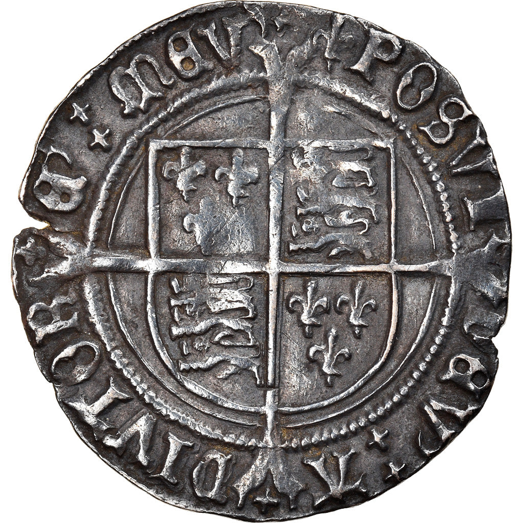 Moeda, Grã-Bretanha, Henry VIII, Groat, 1526-1544, London, AU(50-53), Prata