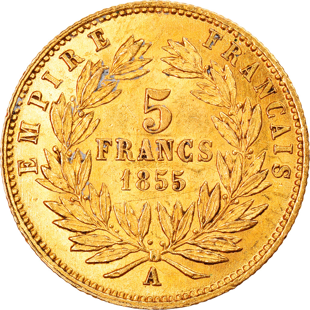 Monnaie, France, Napoleon III, Napoléon III, 5 Francs, 1855, Paris, Petit