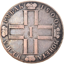 Monnaie, Russie, Paul I, Rouble, 1800, St. Petersburg, TB+, Argent, KM:101a