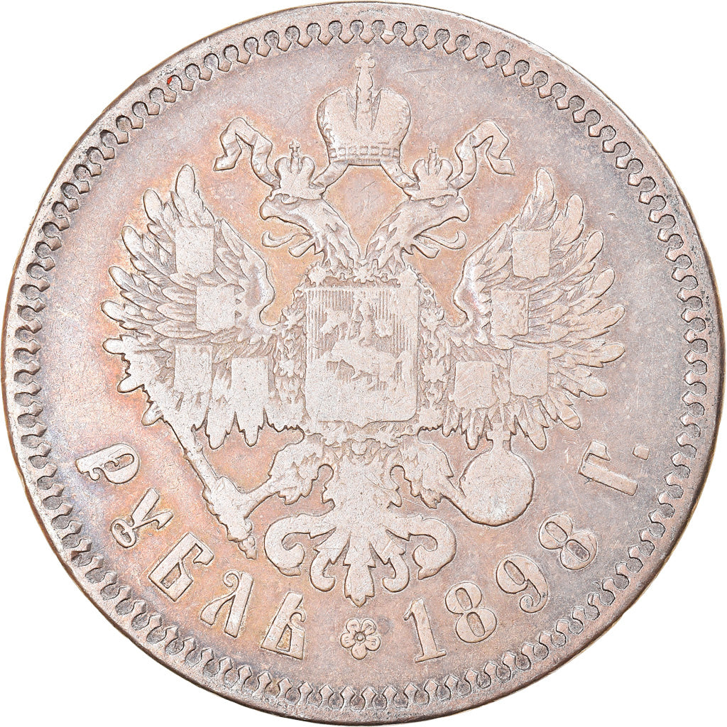 Monnaie, Russie, Nicholas II, Rouble, 1898, St. Petersburg, TB+, Argent, KM:59.3