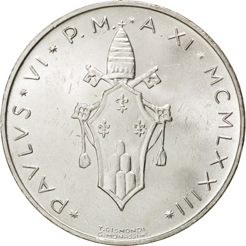 Coin, VATICAN CITY, Paul VI, 500 Lire, 1973, MS(63), Silver, KM:123