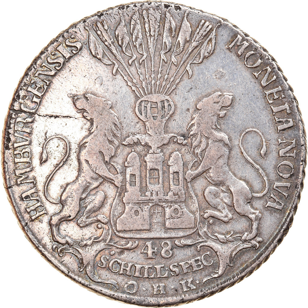 Coin, German States, HAMBURG, 48 Schilling, Thaler, 1764, EF(40-45), Silver