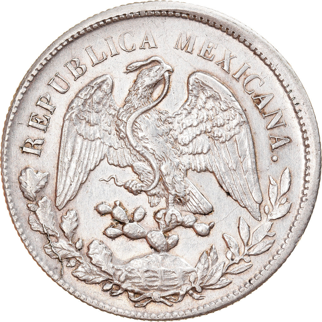 Coin, Mexico, Peso, 1900, Zacatecas, AU(55-58), Silver, KM:409.3