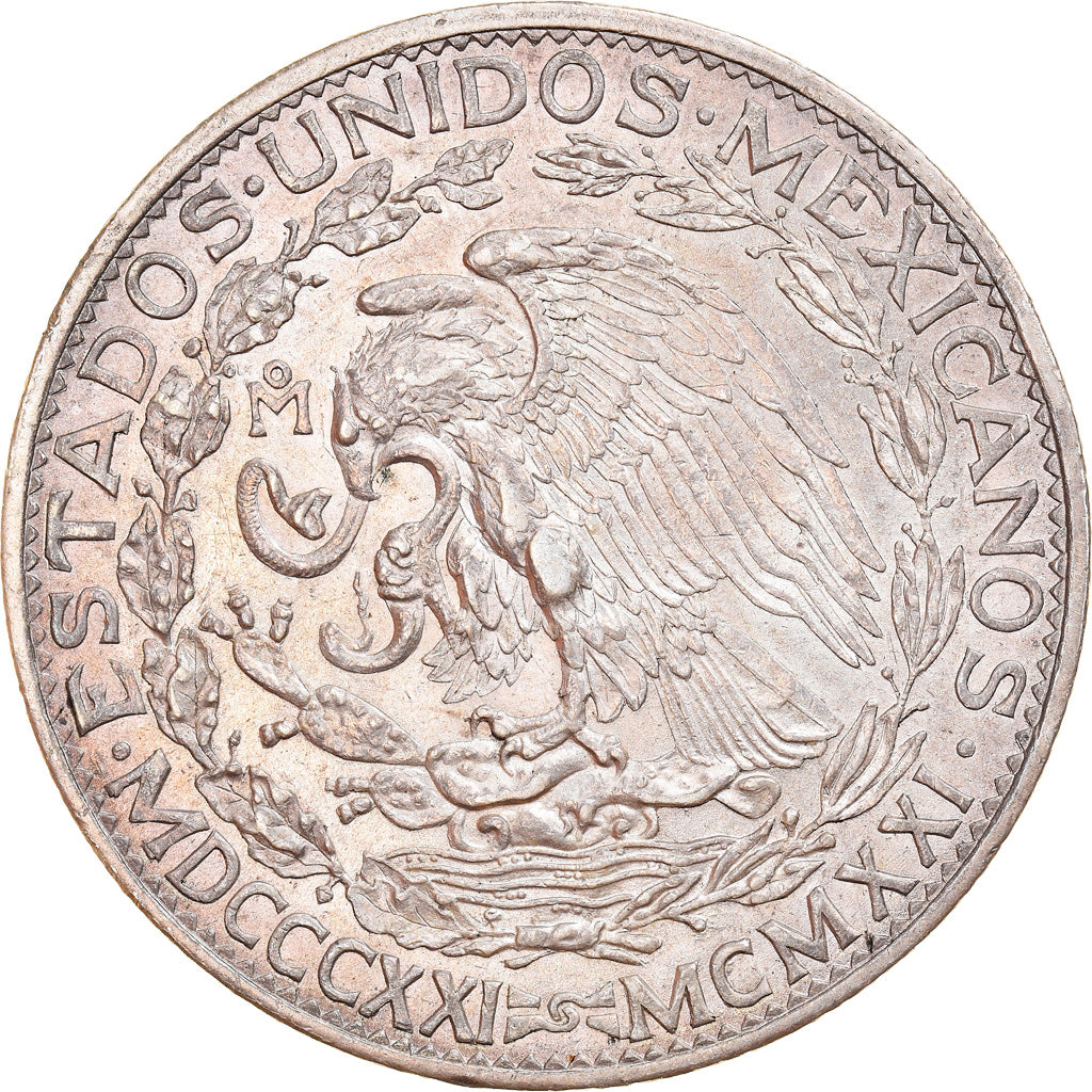 Moneda, México, 2 Pesos, 1921, Mexico City, EBC, Plata, KM:462