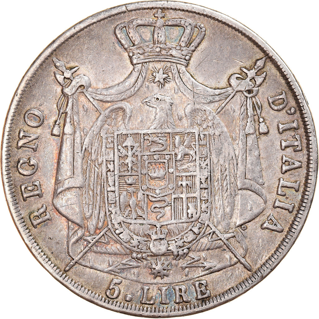 Munten, Italiaanse staten, KINGDOM OF NAPOLEON, Napoleon I, 5 Lire, 1812, Milan
