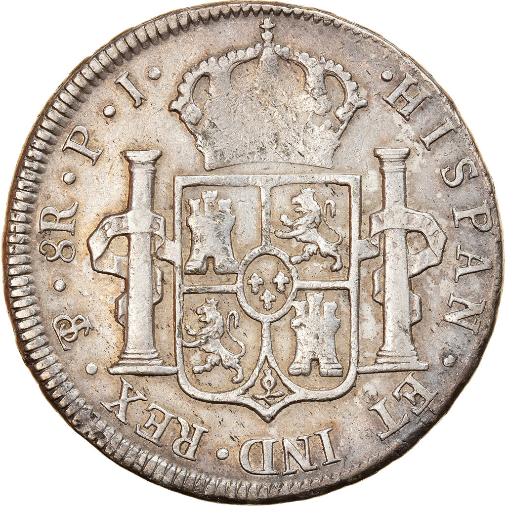 Moneda, Bolivia, Ferdinand VII, 8 Reales, 1815, Potosi, BC+, Plata, KM:84