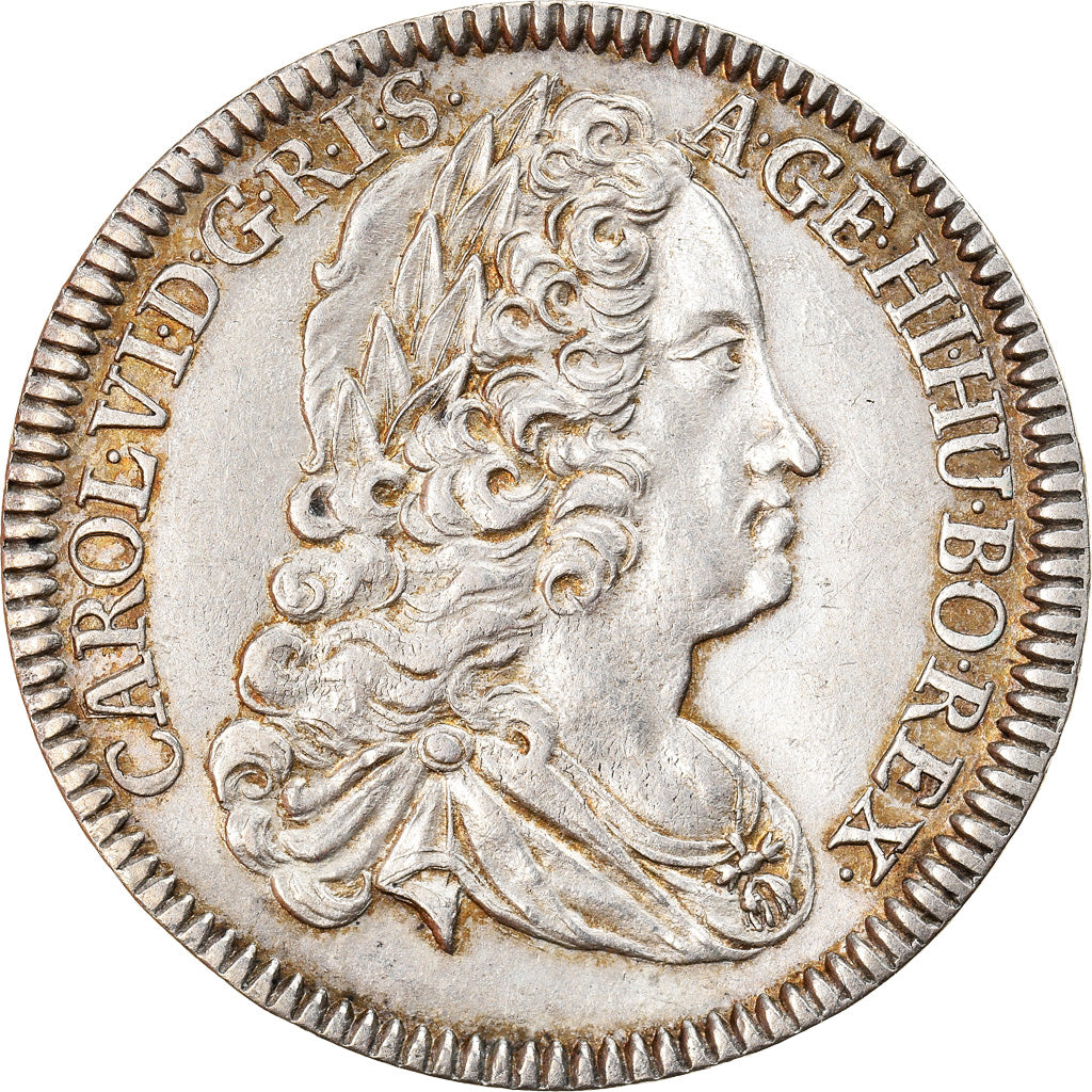 Moneda, Austria, Karl (Charles) VI, 1/4 Thaler, 1740, Hall, EBC+, Plata, KM:1666