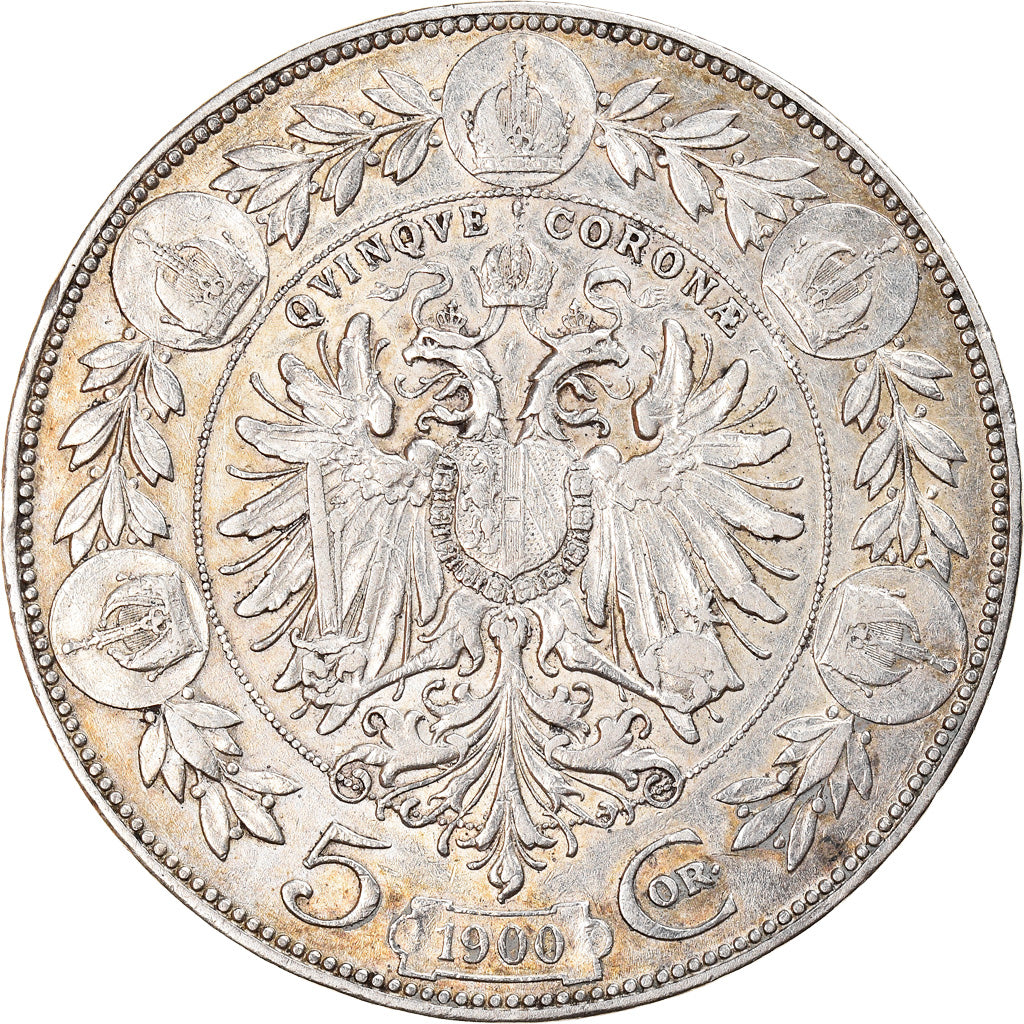 Moneda, Austria, Franz Joseph I, 5 Corona, 1900, MBC+, Plata, KM:2807