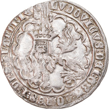 Coin, France, Flanders, Louis de Male, Double Gros, Gand, AU(50-53), Silver