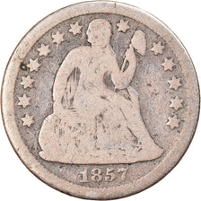 Coin, United States, Seated Liberty Dime, Dime, 1857, U.S. Mint, New Orleans