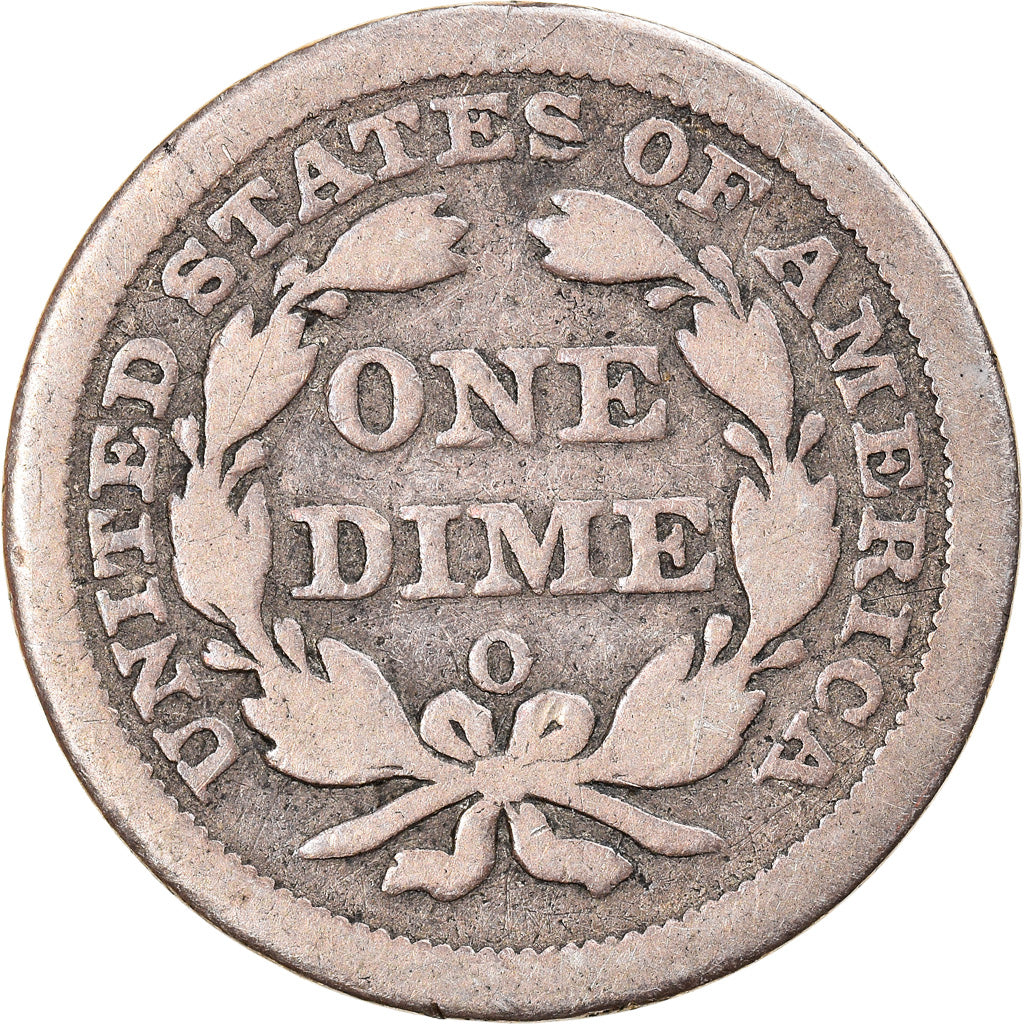 Coin, United States, Seated Liberty Dime, Dime, 1857, U.S. Mint, New Orleans