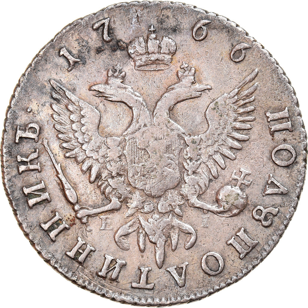 Coin, Russia, Catherine II, Polupoltinnik, 1/4 Rouble, 1766, Moscow, VF(30-35)