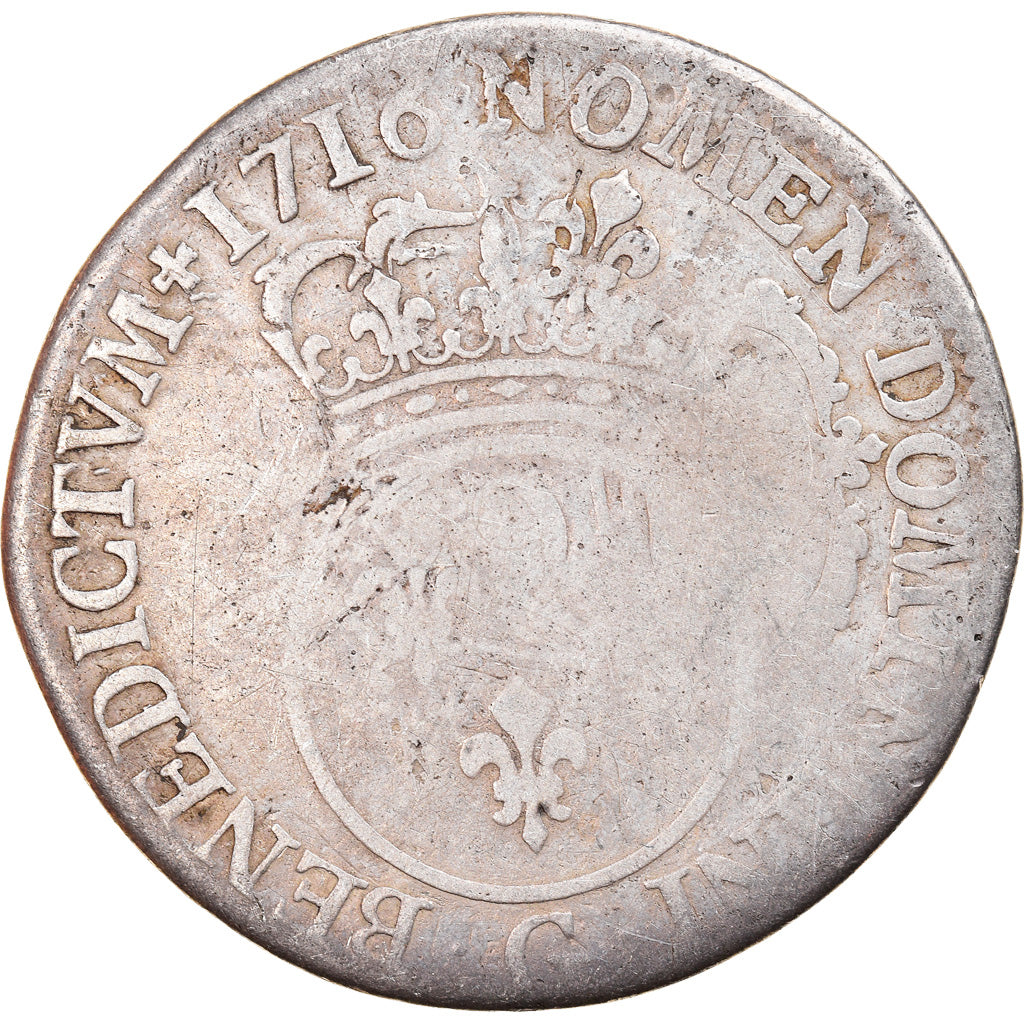 Moneta, Francia, Louis XV, 1/4 Écu Vertugadin, 30 Sols, 1/4 ECU, 1716